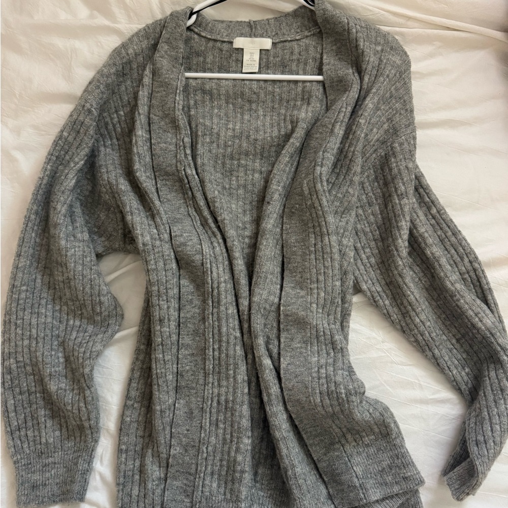 h&m long ribbed cardigan